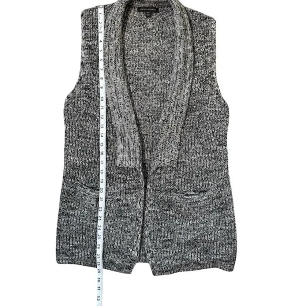 Banana Republic Womens Sleeveless Cardigan Sweater Open Front Knit Black Size XS